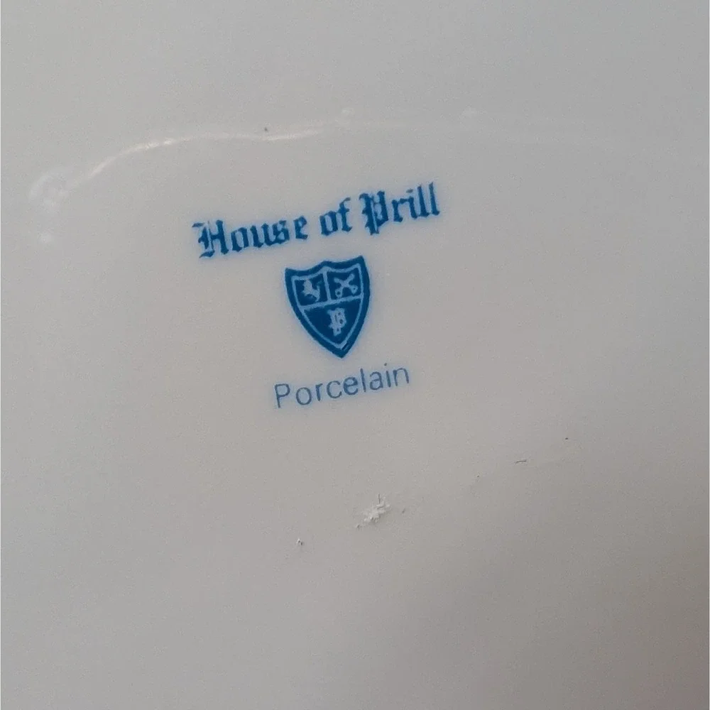 Vintage House of Prill Dinner Plate‎ Blue Onion Hand Painted Mid Century Modern